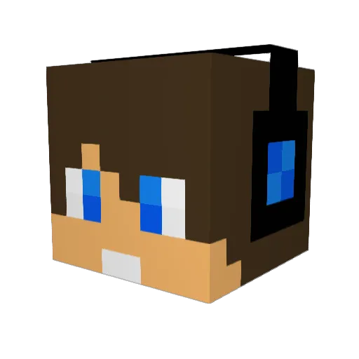 TrolliYTB Minecraft avatar head, 3D render