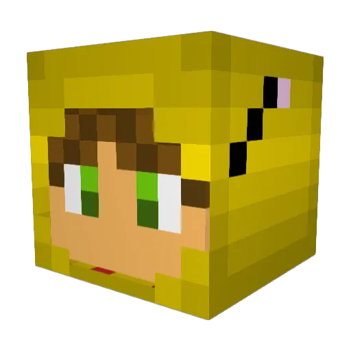 TrollingDoggy Minecraft avatar head, 3D render