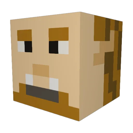 Trollpogo Minecraft avatar head, 3D render