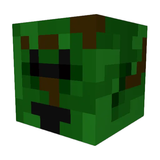 Trollport Minecraft avatar head, 3D render