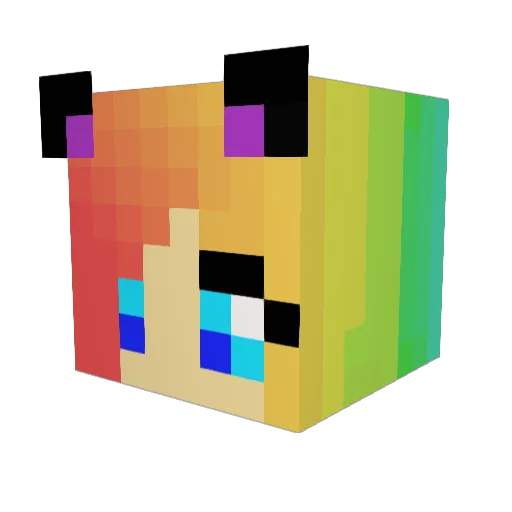 Trololik Minecraft avatar head, 3D render