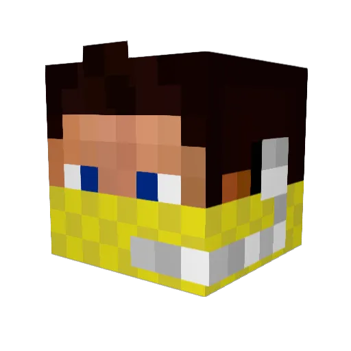 Trololowkaa Minecraft avatar head, 3D render