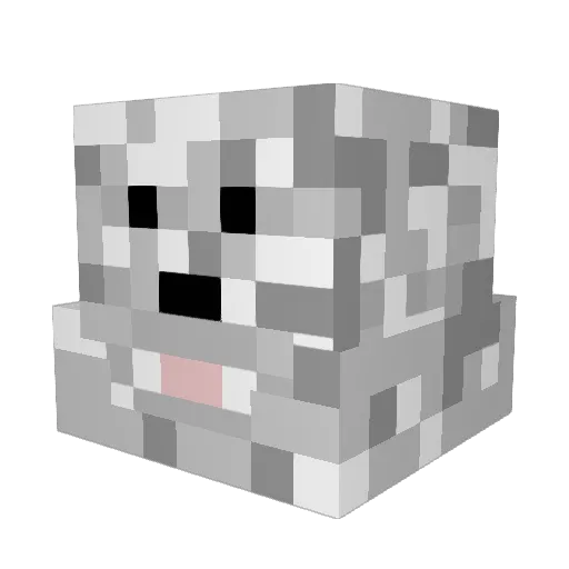 Trolomoto Minecraft avatar head, 3D render