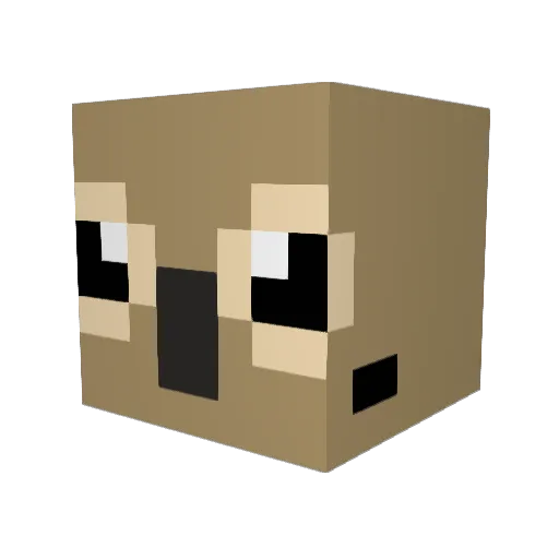 Trombones Minecraft avatar head, 3D render