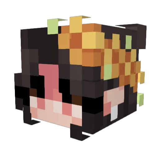 Trommario Minecraft avatar head, 3D render