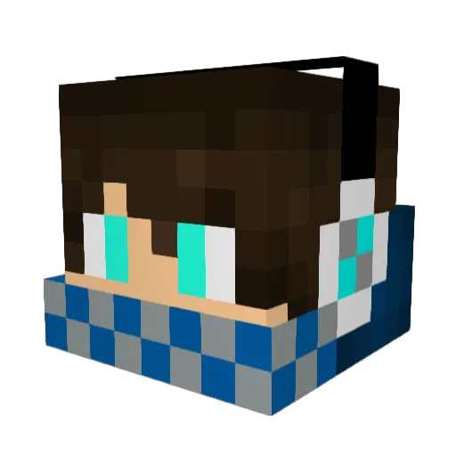 Tron_Z Minecraft avatar head, 3D render