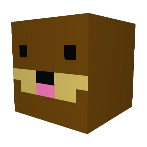 Troncatcomfy Minecraft avatar head, 3D render