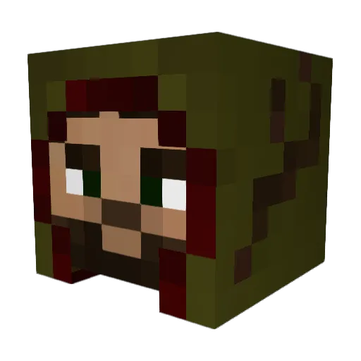 Troobalaro Minecraft avatar head, 3D render