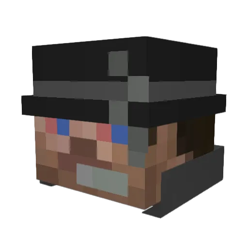 TropLong Minecraft avatar head, 3D render