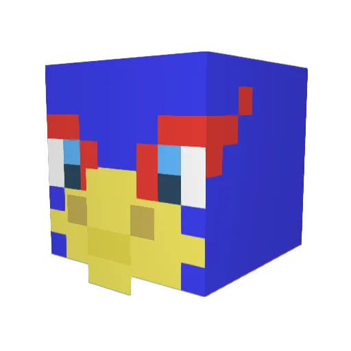 Tropfs Minecraft avatar head, 3D render