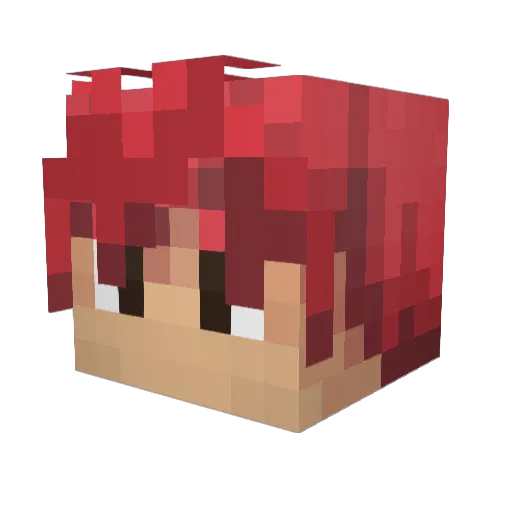 TropicAxolotl Minecraft avatar head, 3D render