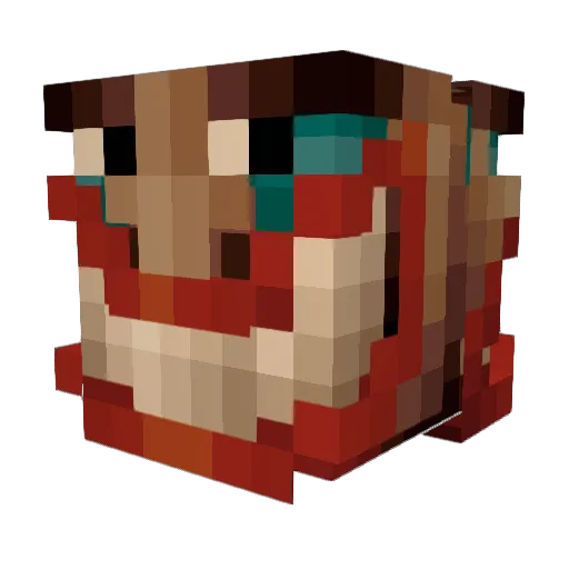 TropicalRage Minecraft avatar head, 3D render