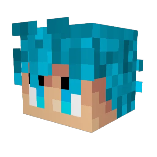 Troppzi Minecraft avatar head, 3D render