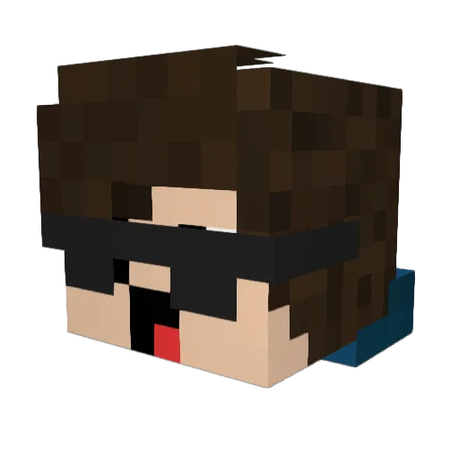 Tropxs Minecraft avatar head, 3D render