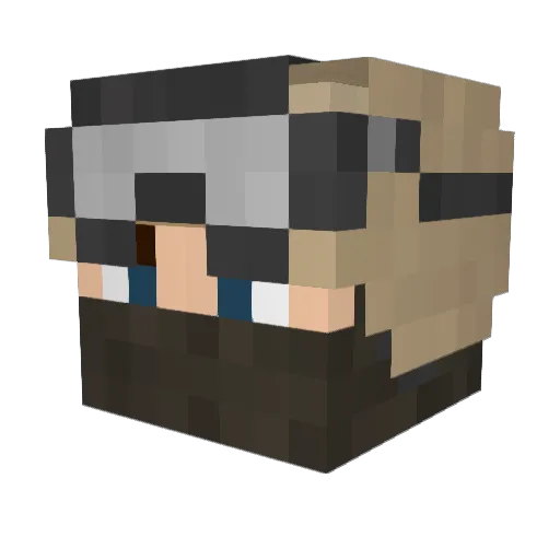Trotrot Minecraft avatar head, 3D render