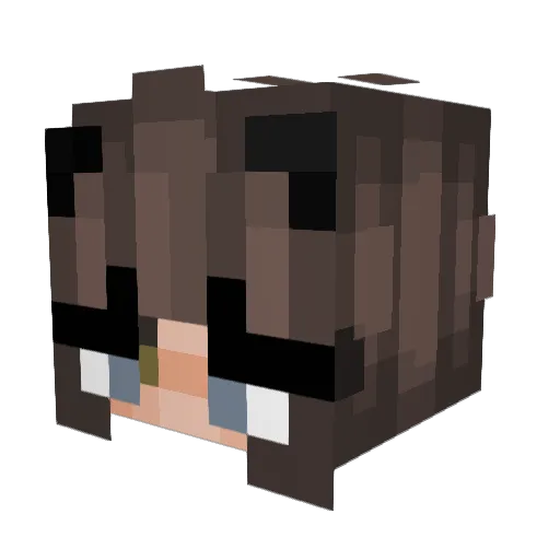 TrottingAway Minecraft avatar head, 3D render
