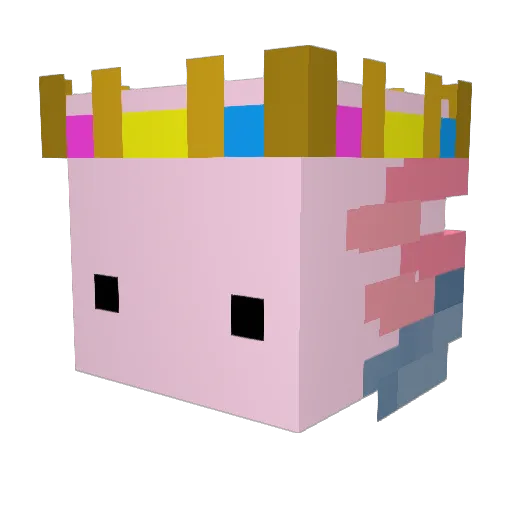 Troutdoors Minecraft avatar head, 3D render
