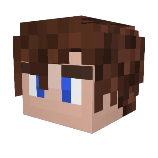 TrowaBarton Minecraft avatar head, 3D render