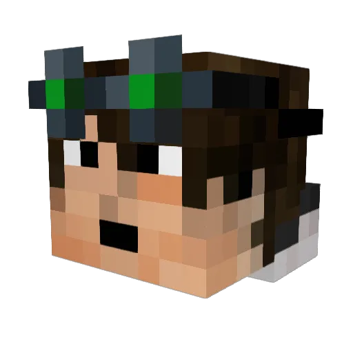 TrozyQK Minecraft avatar head, 3D render