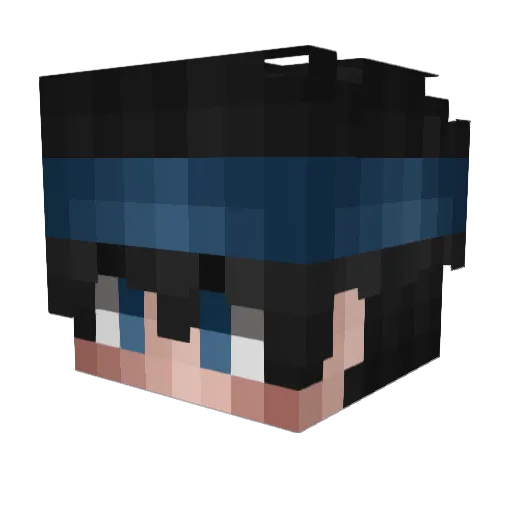 Trqinee Minecraft avatar head, 3D render