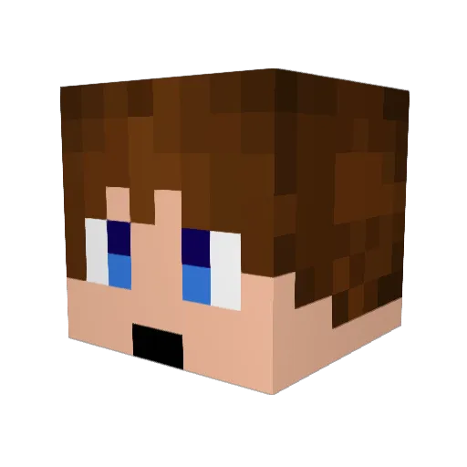 Trrmu Minecraft avatar head, 3D render