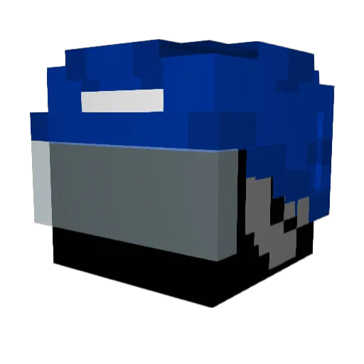 TruBlue3 Minecraft avatar head, 3D render
