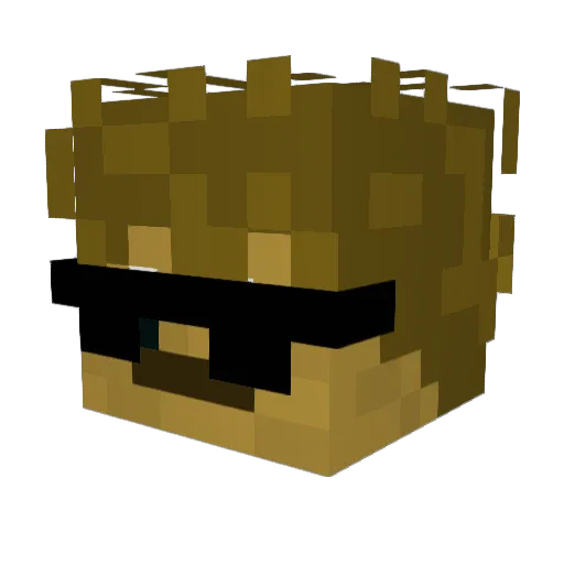 TruBlue Minecraft avatar head, 3D render