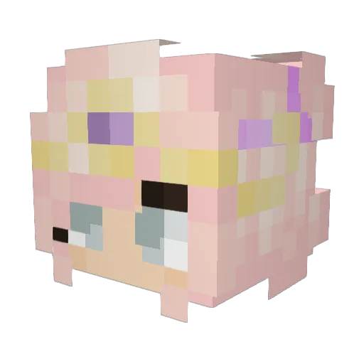 TruQueenii Minecraft avatar head, 3D render