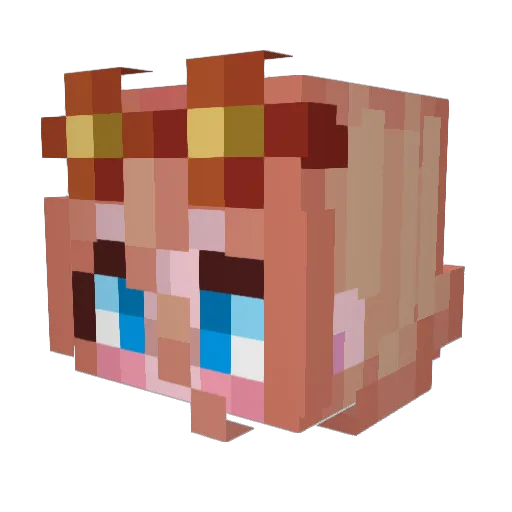 TrueAliyah Minecraft avatar head, 3D render