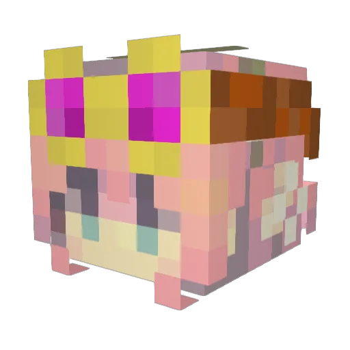 TrueAnimeGoddess Minecraft avatar head, 3D render