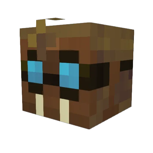 TrueAviv Minecraft avatar head, 3D render