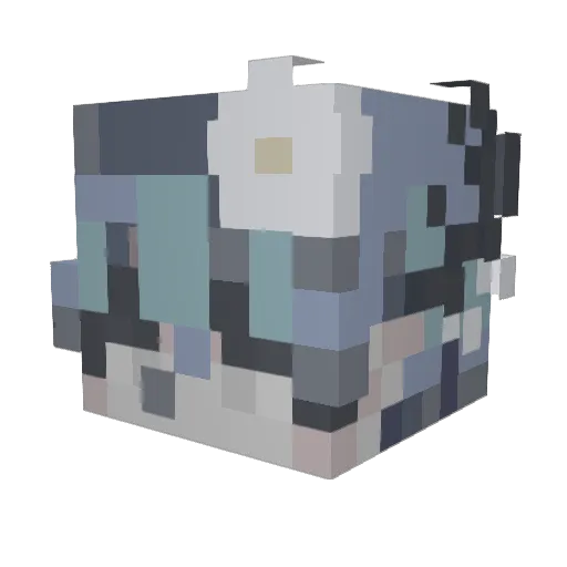 TrueBlueKing_ Minecraft avatar head, 3D render