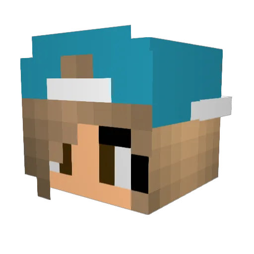 TrueCase Minecraft avatar head, 3D render