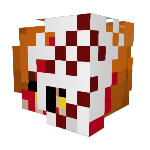 TrueClowno Minecraft avatar head, 3D render