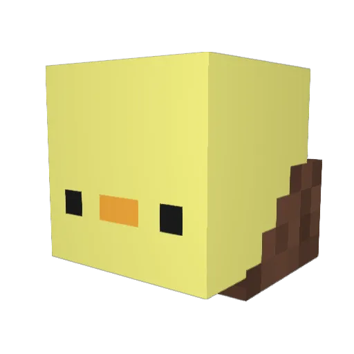 TrueDuckyMaster Minecraft avatar head, 3D render