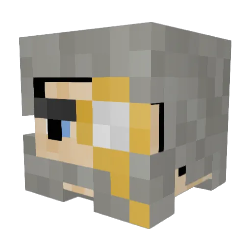 TrueJuster Minecraft avatar head, 3D render