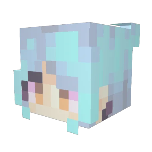 TrueLoli Minecraft avatar head, 3D render