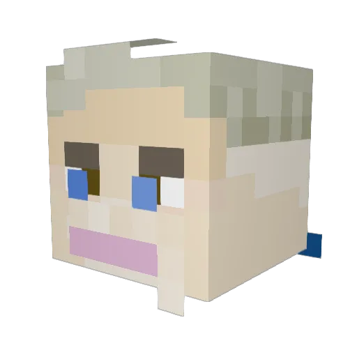 TrueVietnamese Minecraft avatar head, 3D render