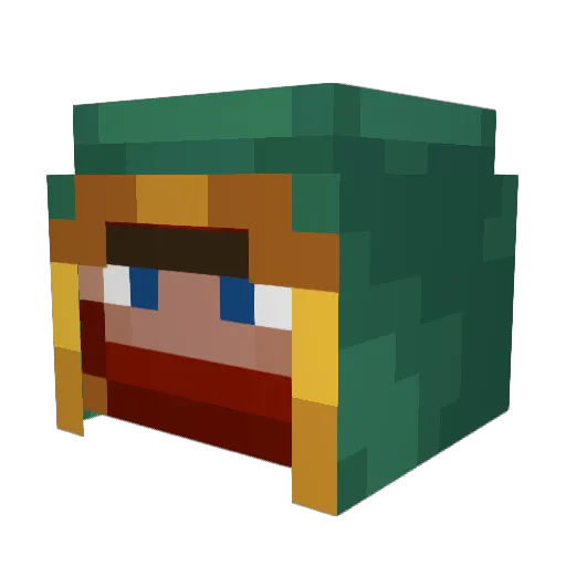 True_043 Minecraft avatar head, 3D render