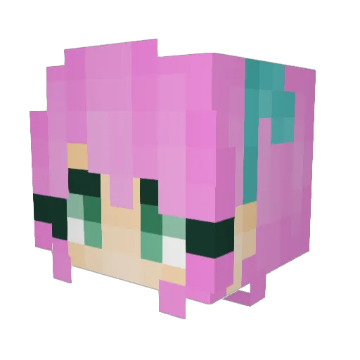 True_Aelia Minecraft avatar head, 3D render
