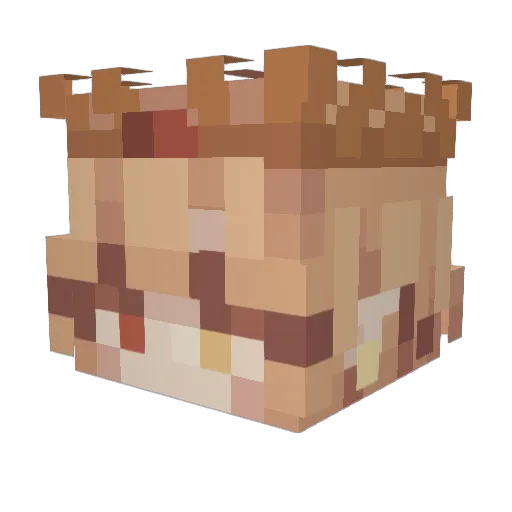 True_sun_goddess Minecraft avatar head, 3D render