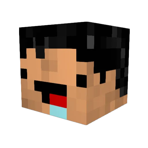 Truemikrowelli Minecraft avatar head, 3D render