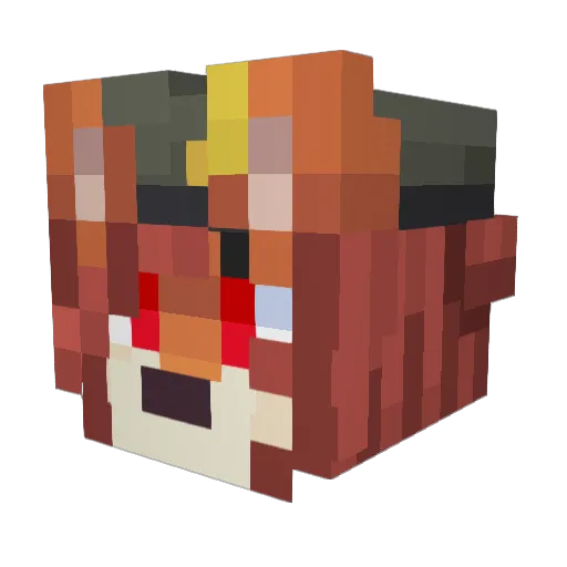 TruezBlue Minecraft avatar head, 3D render
