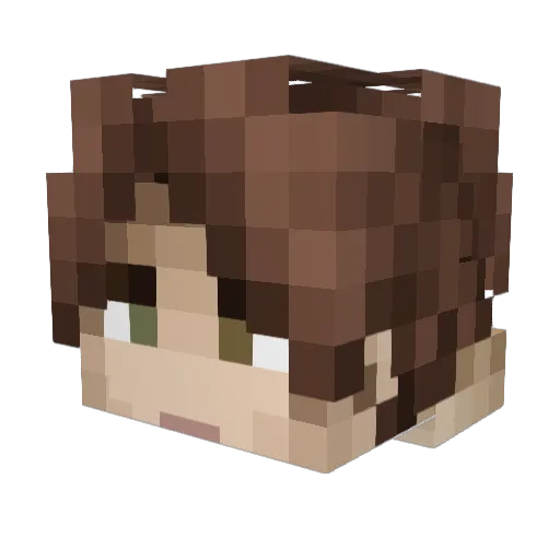 Truflie Minecraft avatar head, 3D render