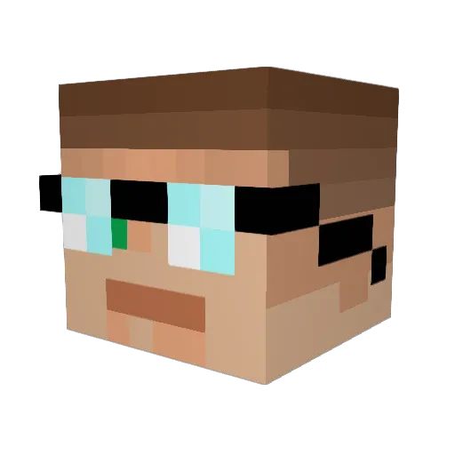 Truid Minecraft avatar head, 3D render