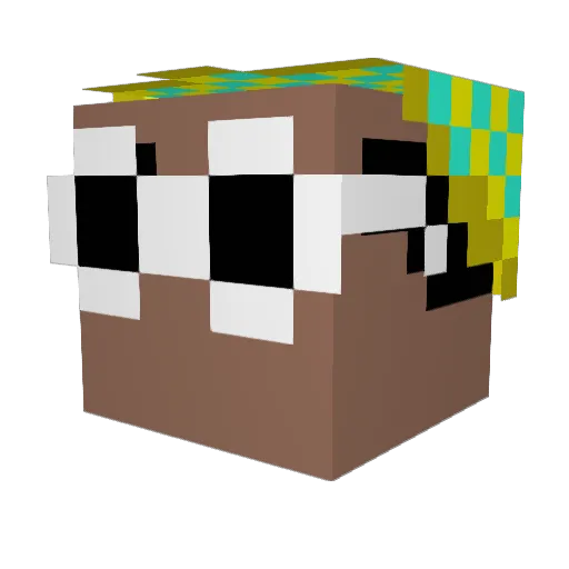 TrullzGuy Minecraft avatar head, 3D render