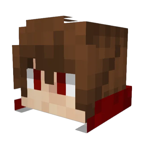 TrulyGlibly Minecraft avatar head, 3D render