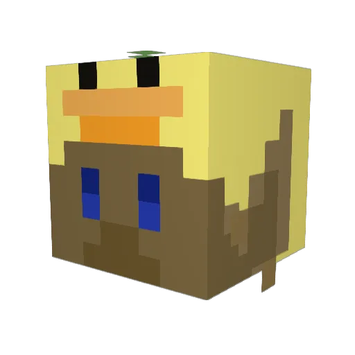 TrumpetEB Minecraft avatar head, 3D render