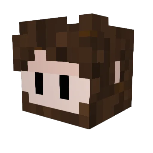 Trumpetingotter Minecraft avatar head, 3D render