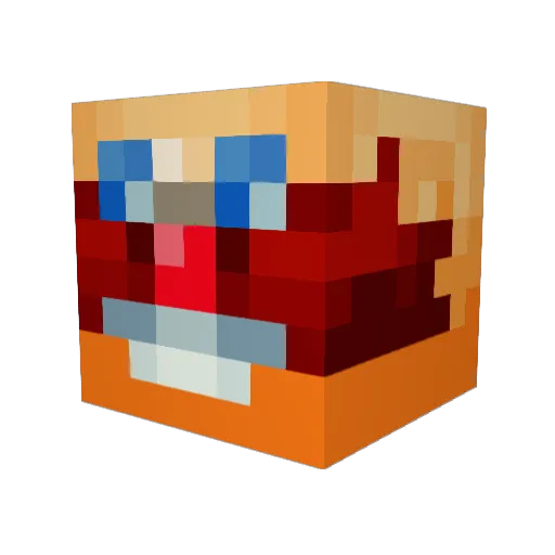 Trunnions Minecraft avatar head, 3D render